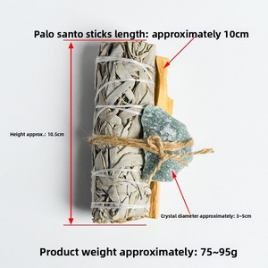 Ensemble de bâtons de <span class=keywords><strong>sauge</strong></span> <span class=keywords><strong>blanche</strong></span> naturelle et de Palo Santo pour fumigation, yoga, méditation, guérison énergétique, encens et aromathérapie - Product Image 6
