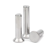 Rivets solides à tête fraisée en acier inoxydable 304, finition brillante, classe 4.8 6.8, fixation métallique à tête plate pour la décoration de bâtiments et l'automobile