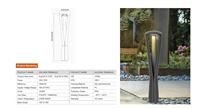 Lampadaire triangulaire LED IP65 étanche pour extérieur, jardin, pelouse, allée, en aluminium