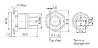 ONPOW 16mm Super plat anneau LED lumineux Métal bouton-poussoir avec de longues broches (GQ16PF-10E/JL/B/2.8 V/S) CE, RoHS