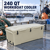 Glacière Thermique Rotomoulée Multifonctionnelle Moderne 240QT Grande Capacité avec Roues pour Pêche, Réfrigération, Pique-niques, Vin, Personnalisable