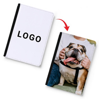 Porte-passeport pour animaux de compagnie en cuir personnalisé par sublimation, cadeau de voyage personnalisé, housse pour chien et chat, portefeuille noir/blanc