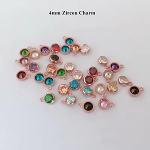 A2718 Pierre de naissance en cristal chaud 4mm 6mm Pendentif à breloque rempli <span class=keywords><strong>d</strong></span>'<span class=keywords><strong>or</strong></span> rose 14k pour la fabrication permanente de bijoux - Product Image 2