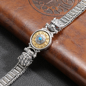 Stile retrò 12 segno zodiacale trasferimento braccialetti Vintage Color argento Pixiu sei caratteri bracciale per uomini regali fortunati - Product Image 2