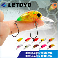 Vente en gros de leurres artificiels mini crankbait pour la pêche au brochet, au bar et à la truite, 28 mm 2,6 g et 35 mm 4,2 g, pour la pêche en eau douce et en eau salée.