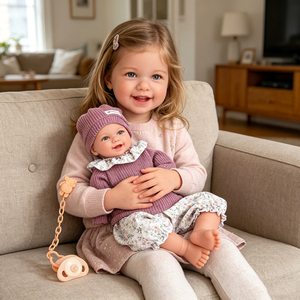 Poupée Reborn <span class=keywords><strong>Kiki</strong></span> de 18 pouces avec 12 sons, poupée bébé en vinyle souple avec chaîne de sucette, cadeau d'anniversaire parfait - Product Image 6