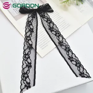 Gordon Ribbons Hot Sale Lace Ribbon Hair Bow With Clips For Girls Fairy Style Hairpin Hair Accessories