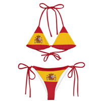 Conjunto de Bikini con Diseño de Banderas de Fútbol de Ecuador para Mujer, Sexy, Transparente, Tanga de Dos Piezas, Traje de Baño para Playa
