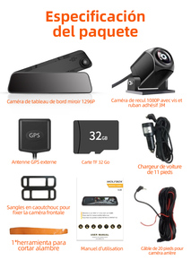 WOLFBOX G840S 4K 1080P Touch Screen Waterproof Mirror Dual Lens Gps Car <b>Dash</b> Cam - Product Image 6
