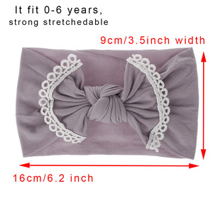 Accessoire pour <span class=keywords><strong>cheveux</strong></span> de bébé YiLove, style européen et américain, décontracté, nœud en nylon ultra-doux, bandeau pour enfants - Product Image 3