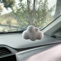 Pendentif diffuseur de parfum pour voiture en forme de nuage et goutte de pluie, avec pierre de guérison et lumière, ornement décoratif pour femme