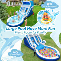 Tobogán Acuático Inflable de Grado Comercial, Casa de Brinco Acuática de PVC, Seco y Húmedo, para Jardín, Fiestas de Cumpleaños al Aire Libre, Alquiler Comercial, 7*4m