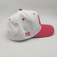 OEM personalizado Snapback Cap 5 Panel 2 tono Curved Brim algodón sarga deporte sombreros 3D Puff bordado elevado logotipo gorras de alta calidad