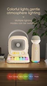 Altoparlante Karaoke Wireless con Microfono LED, 6 Effetti Vocali, Pianoforte Integrato, Bluetooth, Suono HIFI 5W per Feste in Casa e All'aperto - Product Image 3