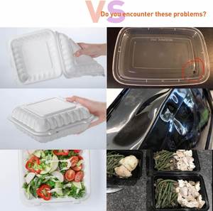 Contenedores Biodegradables Tipo Concha de Almeja de 9x9 Pulgadas con Logotipo Personalizado para Cadenas de Comida Rápida - Product Image 4