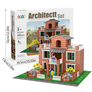 Kit de construction de <span class=keywords><strong>maison</strong></span> miniature en briques plastiques pour jeunes architectes - Jouet DIY pour petits constructeurs - Product Image 5