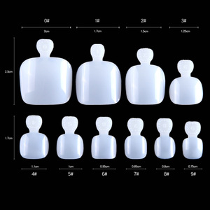 SunelPort Manucure et pédicure, couvre-<span class=keywords><strong>ongles</strong></span> carrés, boîte de 100 pièces, longueur courte, motif ciel étoilé, blanc porcelaine transparent, ABS - Product Image 3