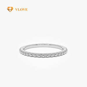 Anillo <span class=keywords><strong>de</strong></span> Bodas <span class=keywords><strong>de</strong></span> Oro Sólido <span class=keywords><strong>de</strong></span> 14K con Cuentas para Pareja, Anillo Simple Apilable para Compromiso y Regalo <span class=keywords><strong>de</strong></span> Aniversario - Product Image 3