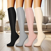 Chaussettes de compression longues en nylon pour femmes, chaussettes de compression solides pour femmes enceintes et infirmières