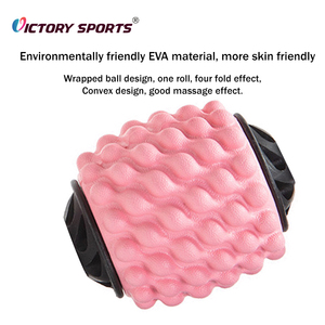 Klaar om te verzenden Draagbare Roze 4-Ballen Nek- en Kalfspier <span class=keywords><strong>Massage</strong></span> Roller Stick voor Benen - Product Image 4
