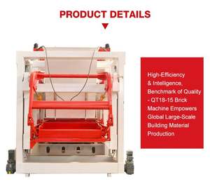 Machine de fabrication de pavés/bordures en béton/ciment à haute efficacité QT18-15 avec contrôle PLC, moteur et pompe automatiques pour briques et blocs - Product Image 5