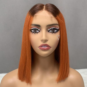 Perruques en cheveux lisses avec fermeture en dentelle SDD 2x6, cheveux colorés, petite dentelle, style court, 10 pouces, stock complet - Product Image 1