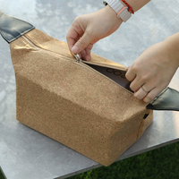 Sac de pique-nique isotherme souple à motif grain de bois avec poignée en PVC et bouton-pression, grande capacité, pour bento