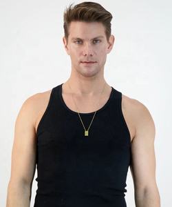 <span class=keywords><strong>Collier</strong></span> rectangulaire personnalisé en acier inoxydable, chaîne pour hommes, avec pendentif, personnage gravé, étiquette en acier inoxydable, bijou masculin, souvenirs personnalisables - Product Image 5