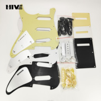 HIVE ST Electric Guitar SSS Pickguard Set Backplate Pickup Cover Switch Cap Complete Plastic Parts Replacement Kit with Screws