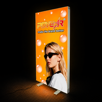 Boîte lumineuse rectangulaire en aluminium pliable avec logo personnalisé, impression SEG, LED flexible à économie d'énergie, publicité commerciale