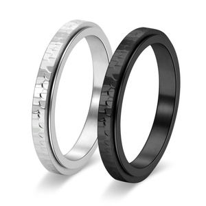Nuevo Anillo Giratorio de Acero Inoxidable de Alta Gama para Mujer, con Diseño de Perforaciones Finas de 3MM de Ancho, Anillo de Cola de Caballo - Product Image 2