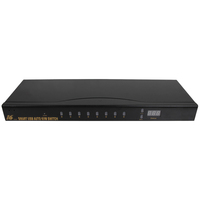 Commutateur KVM VCOM 16 entrées 1 sortie 3D 4K 30Hz avec émulateurs EDID, commutateur audio-vidéo HDMI, contrôle par touches de raccourci pour clavier, souris et moniteur