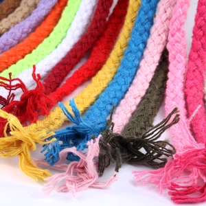 XIAOCHEN cordon de <span class=keywords><strong>coton</strong></span> macramé naturel personnalisé cordon corde plate laisse <span class=keywords><strong>5mm</strong></span> - Product Image 1