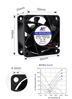 Ventilateur axial sans balais haute vitesse étanche IP55 60mm 12V, ventilateur de refroidissement 60x60x25 mm 6025 5V 12V DC