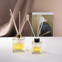 Vente en gros de flacons en verre transparent carrés à bille pour diffuseurs d'huiles essentielles, 100 ml et 200 ml, emballage de luxe vide