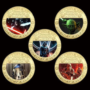 5 Tipos de Medallas Conmemorativas de Star Wars, Monedas de Anime de Dibujos Animados para Bodas y Cumpleaños - Product Image 1