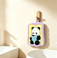 Spielendes Panda-Handtuch - Niedliches Cartoon-Wandtuch - Korallenfleece Kinder-Handtuch - Küchen- und Badezimmer-Handtuch