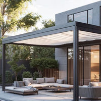 Pergola à lames orientables de luxe en alliage d'aluminium, résistante au vent et à l'eau, idéale pour jardin, balcon et piscine