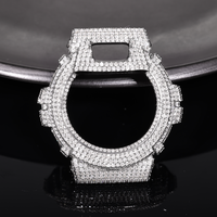 Montre de luxe Casio DW6900 antichoc avec diamants Moissanite VVS certifiés GRA, testés et approuvés, boîtier brillant en laiton massif plaqué or, accessoire pour homme
