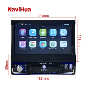 Navihua 1 Din Android 10 Autoradio Autoradio 7 "Touch Screen retrattile GPS Wifi BT FM RDS AUX Stereo Auto Radio