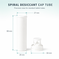 Tube professionnel anti-humidité pour comprimés effervescents avec bouchon déshydratant en spirale pour l'emballage de produits de santé OEM ODM