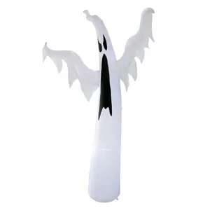 Fantasma bianco gonfiabile con luci a LED per decorazioni per feste di Halloween spettrali e divertenti novità