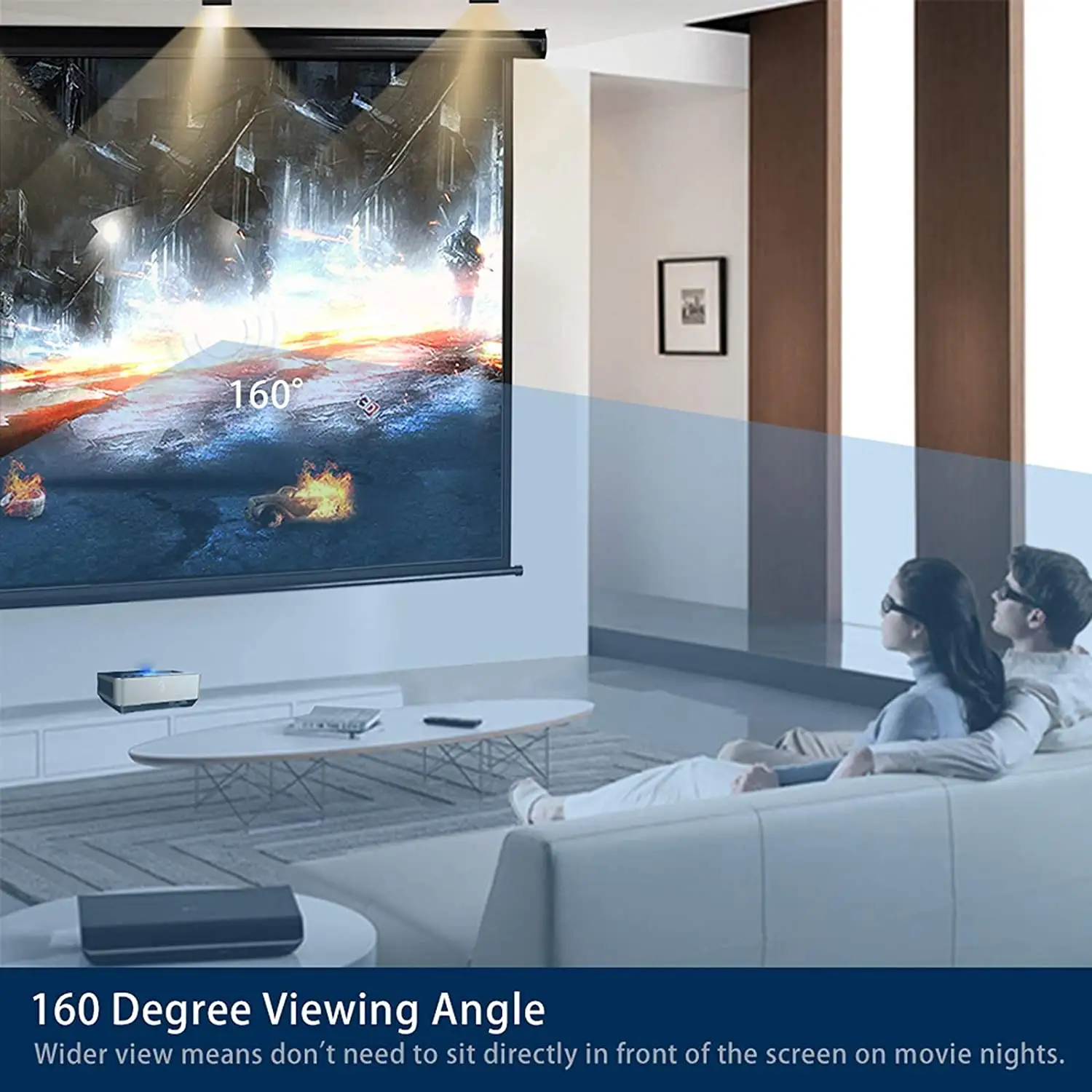 3D Long Focus Ambient Light Rejecting ALR 4K Electric 200 inch Motorized Projector Screen