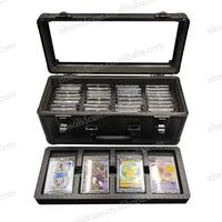 Boîtier de Transport Rigide en Aluminium Noir Personnalisable avec Divers Styles d'Acrylique pour Cartes de Sport et de Classification PSA