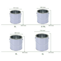 Conteneur en fer blanc vide 3L-5L avec couvercle à friction, étanche et résistant à la pression, pour solvants chimiques, peinture automobile, adhésifs et encres