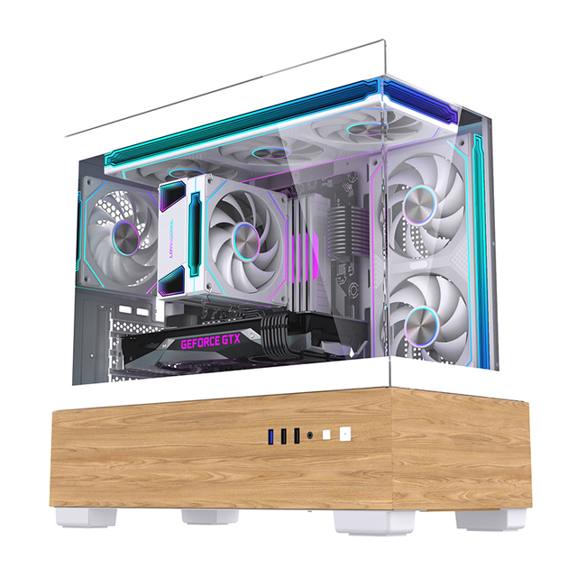 Lovingcool Custom DIY New Design ATX Wooden Gaming PC Case CPU Cabinet Full Tower Computer Case