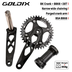 GOLDIX Pédalier de vélo haute résistance en alliage d'aluminium forgé 104BCD, plateaux étroits-larges 38T, longueur 170mm pour VTT - Product Image 3
