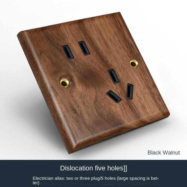 Universal Retro Antique Light Switch  Standard Vintage Solid Wood Toggle Light Switches and USB Socket Electrical