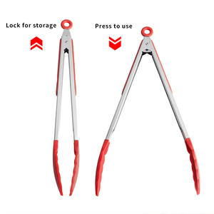 7/9/12 inch Non-Slip Silicone nhà bếp kẹp sóng Grip chịu nhiệt đa màu sắc thép không gỉ đồ dùng cho thực phẩm nấu ăn nhà - Product Image 6