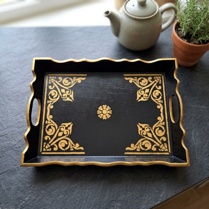 Accessoires pour la maison, plateau de service multifonction en bois fait main, durable, de luxe, respectueux de l'environnement, design personnalisé, plateaux décoratifs - Product Image 1